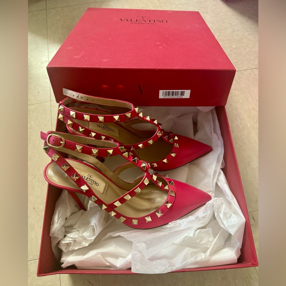 Valentino Garavani Women's Rockstud Cage Leather Pumps with Studs